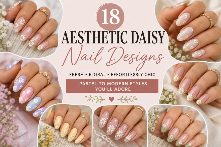18 Aesthetic Daisy Nail Designs