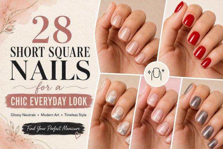 28 Short Square Nails for a Chic
