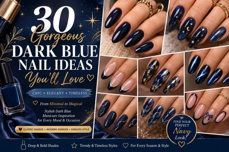 Dark Blue Nail Ideas