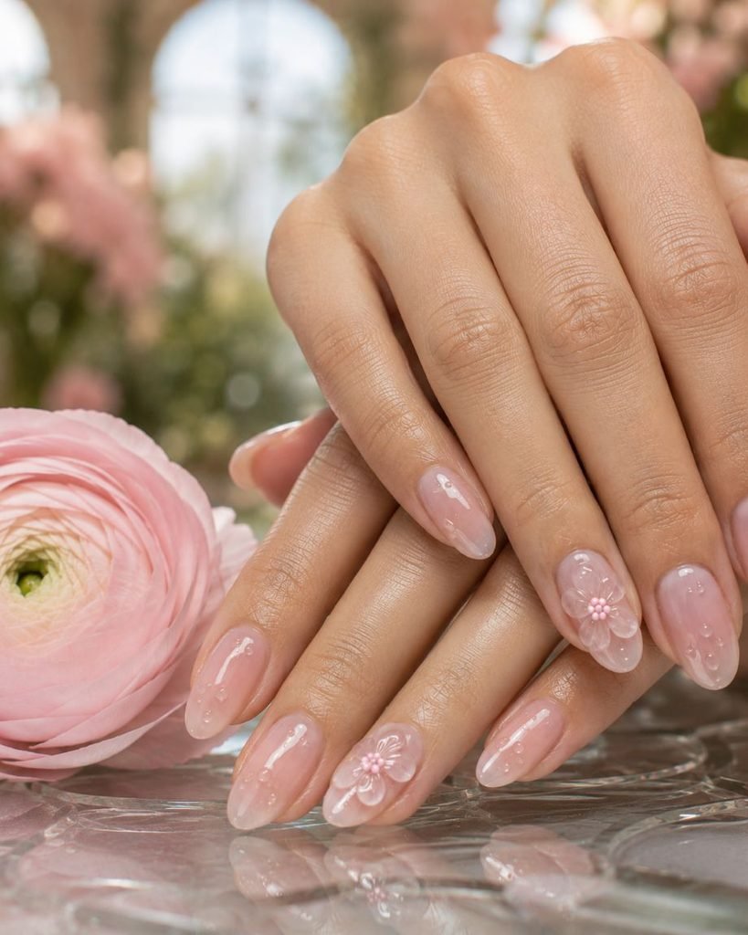 3D Dewdrop Petal Nails
