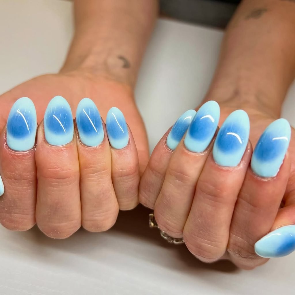 Blueberry Aura Oval Nails