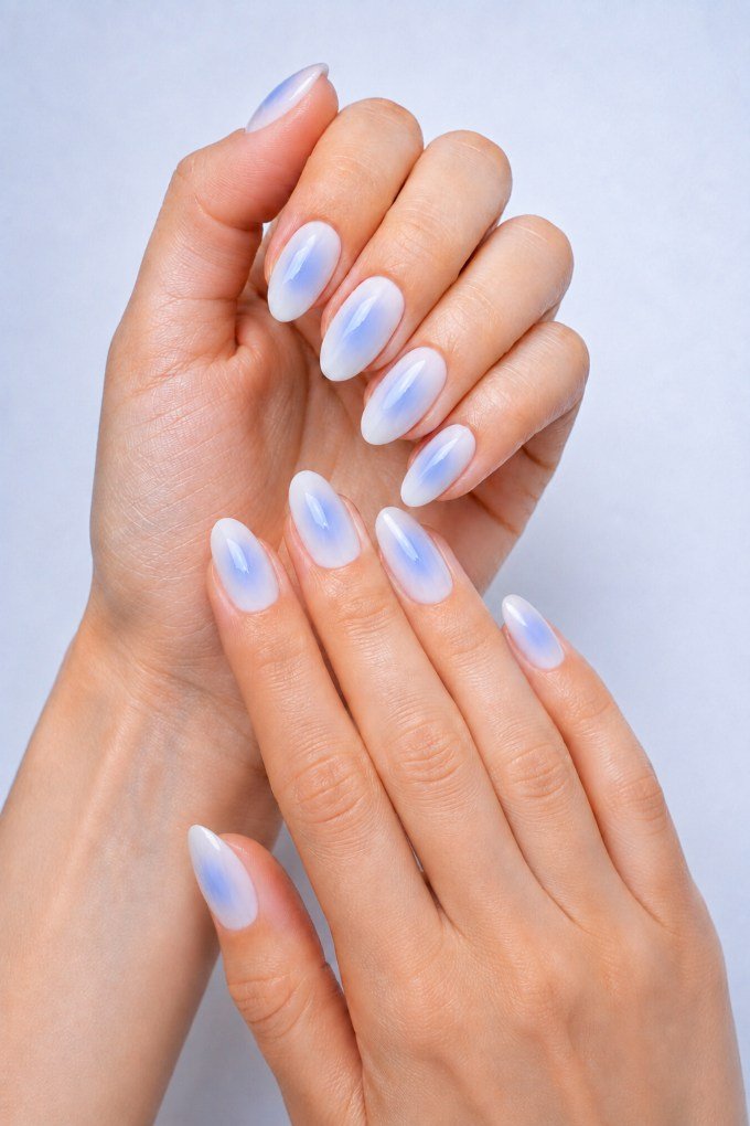 Blueberry Milk Aura Nails