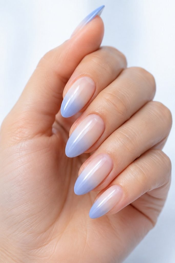 Blueberry Milk Ombre Nails