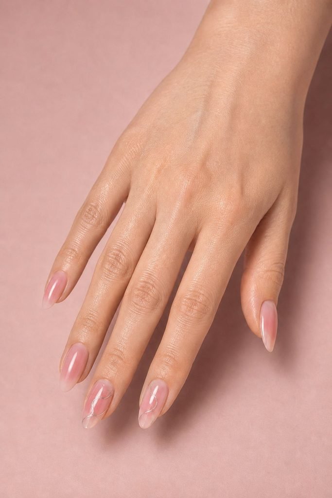  Blush Chrome Swirl Nails
