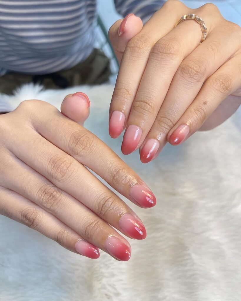 Blush Ombré Wedding Nails