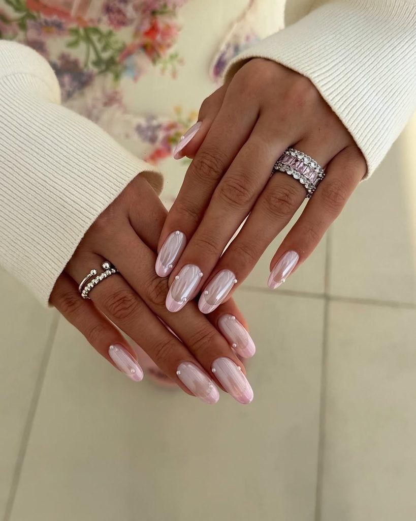 Blush Pearl French Tips