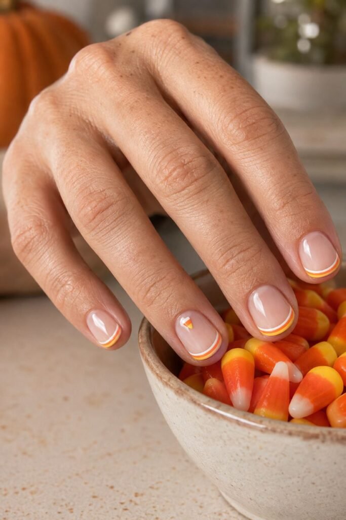 Candy Corn Micro-French Tips