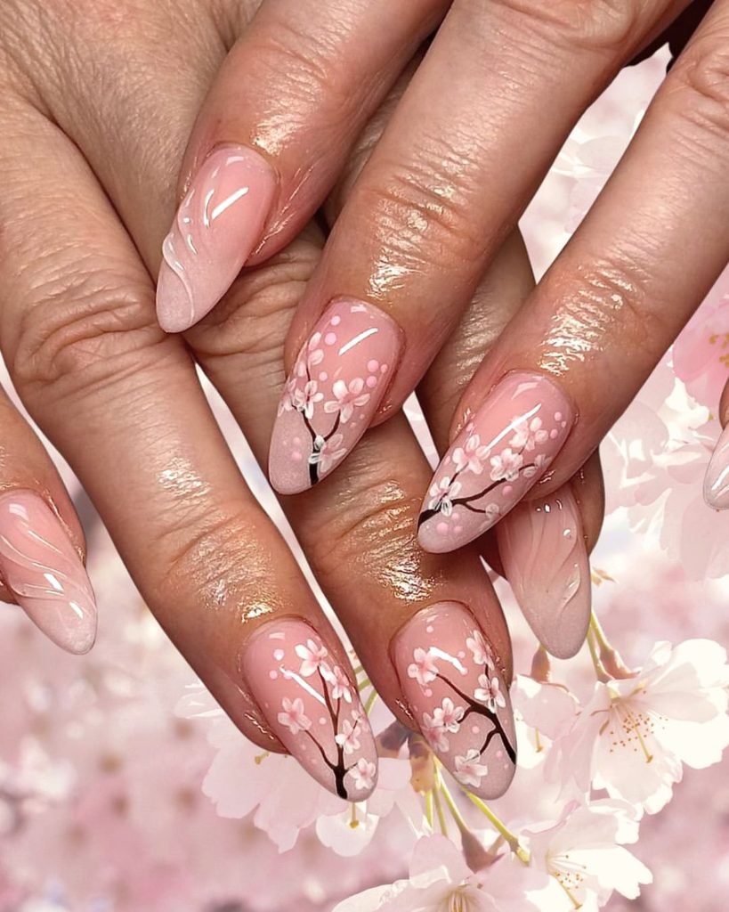 Cherry Blossom Branch Nails