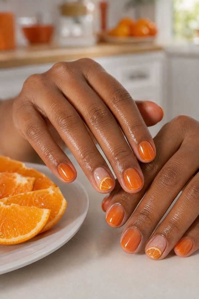  Citrus Jelly Oval Nails