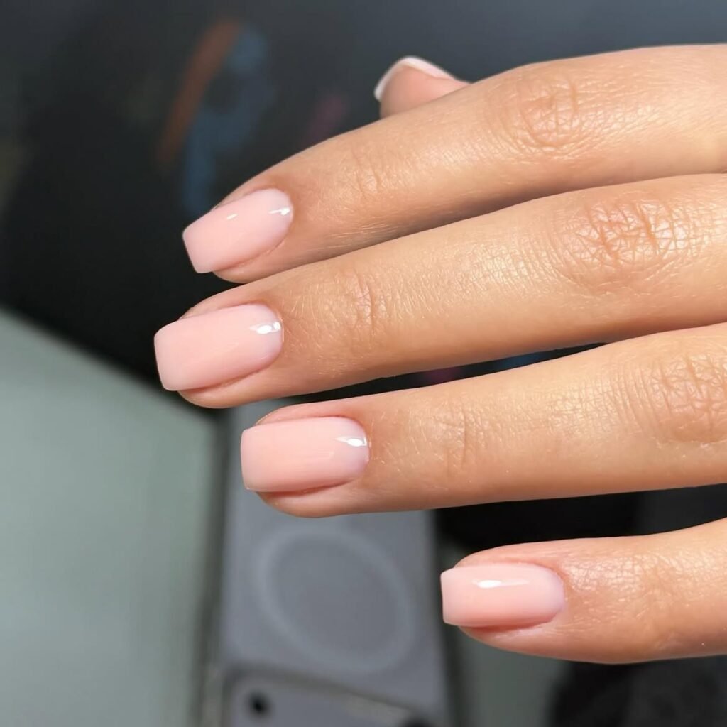 Classic Nude Short Square Nails