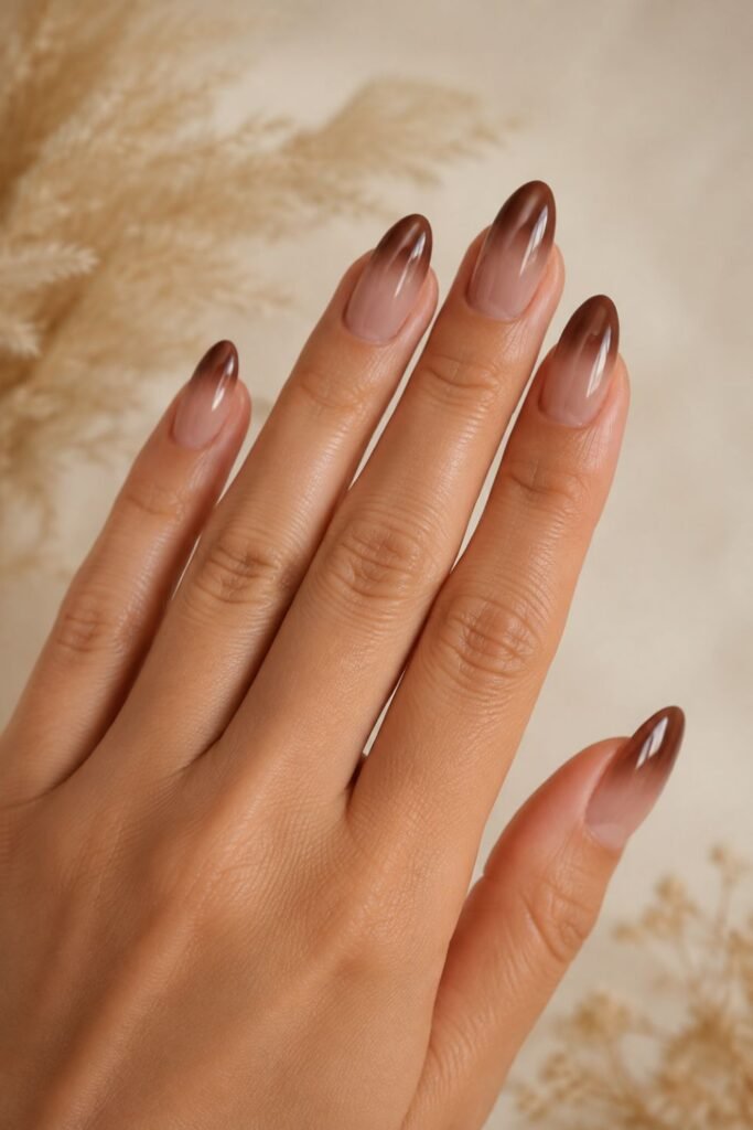 Cocoa French Ombre Nails