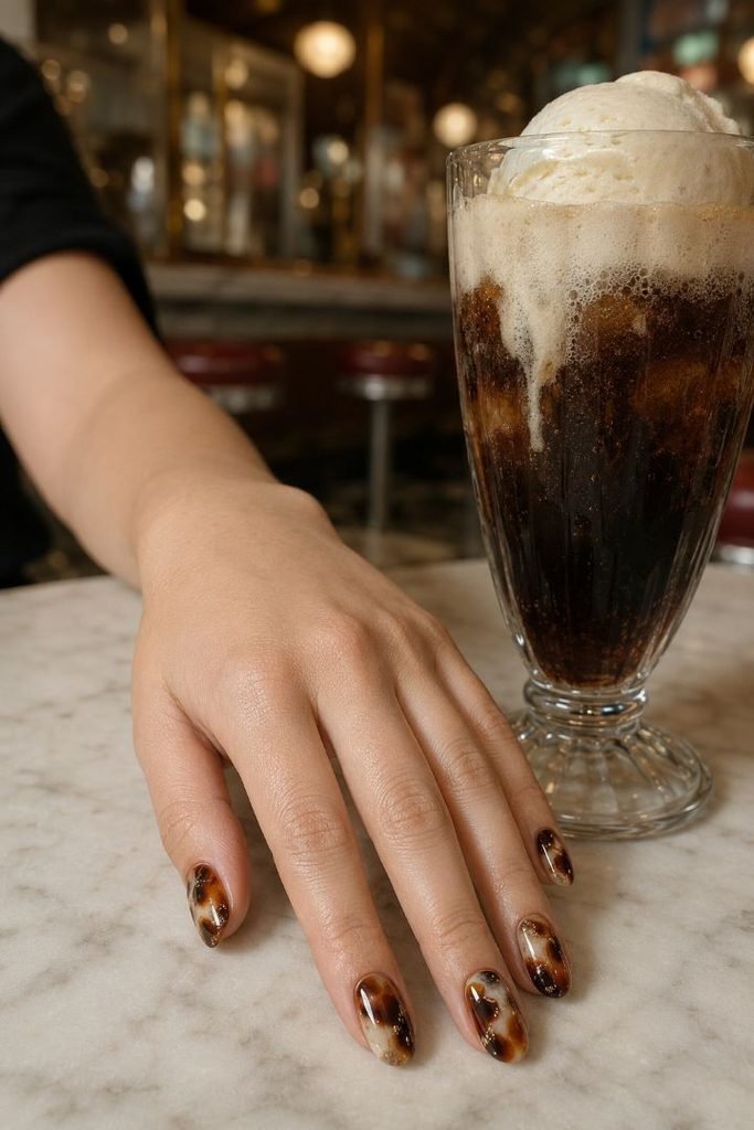 Cola Float Tortoiseshell Nails