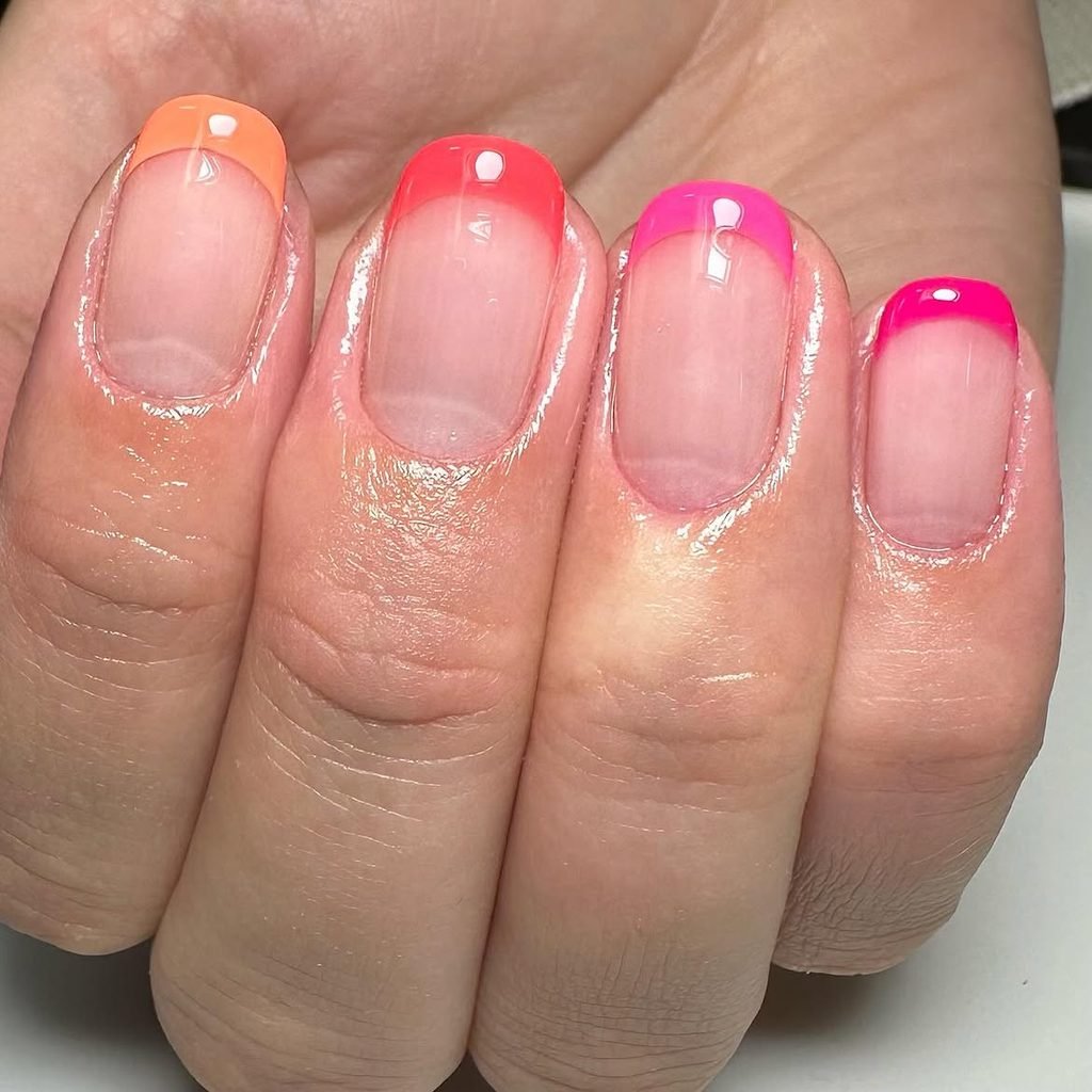 Coral French Nails