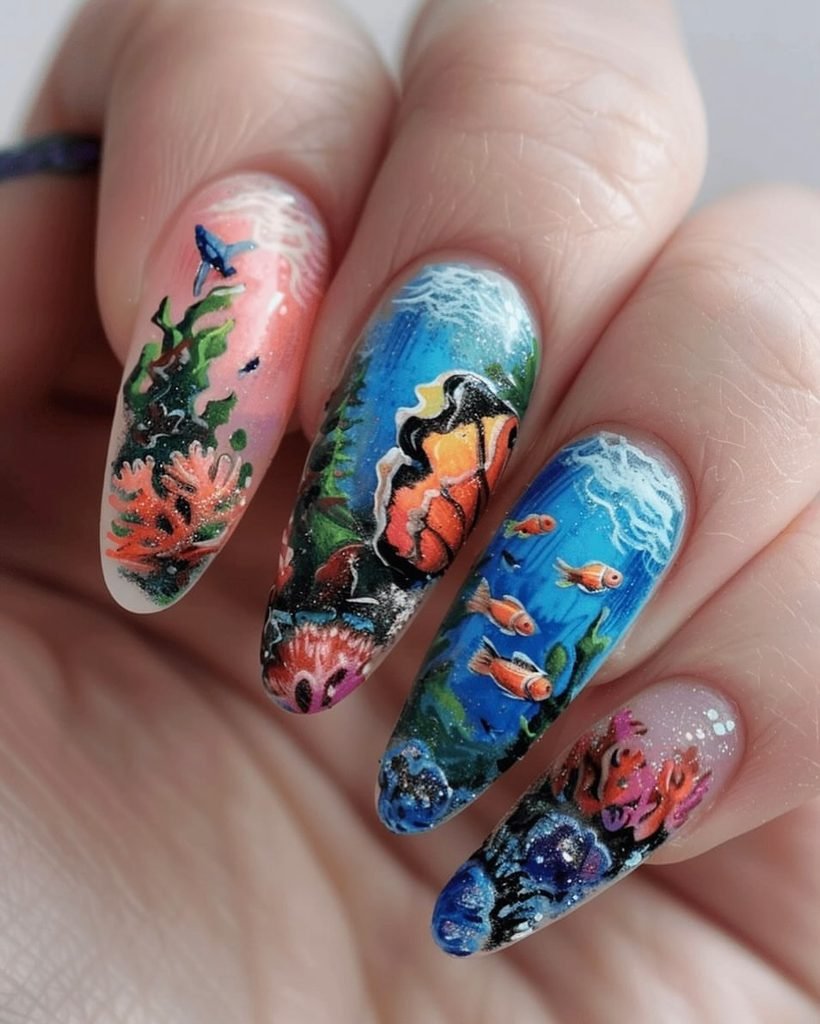 Coral Reef Nails