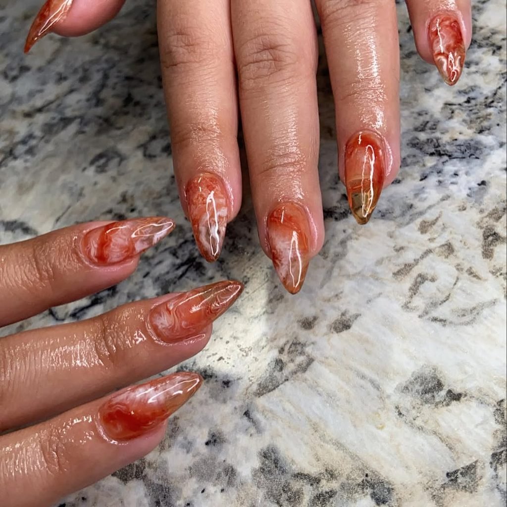 Crystal Jelly Marble Nails