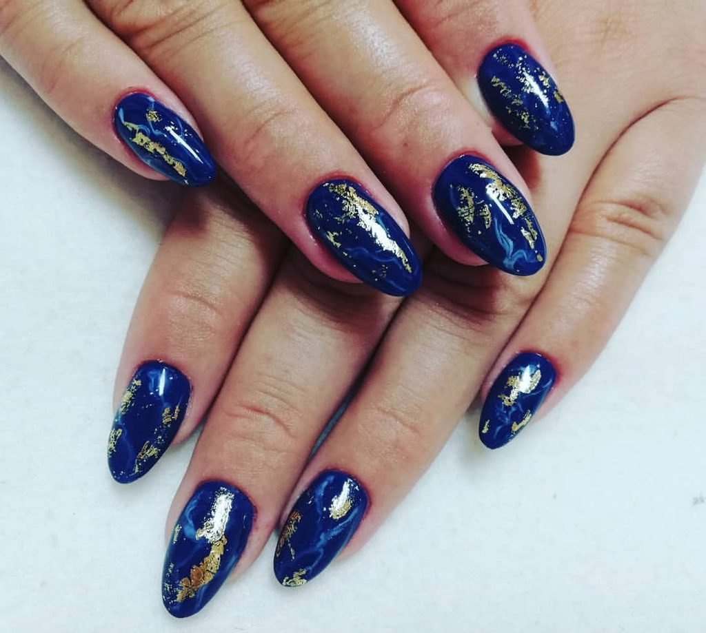  Dark Blue and Gold Foil Strokes