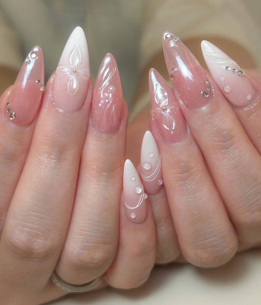 Dewdrop Floral Nails
