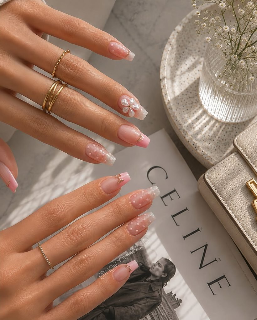 Floral Blush Nails