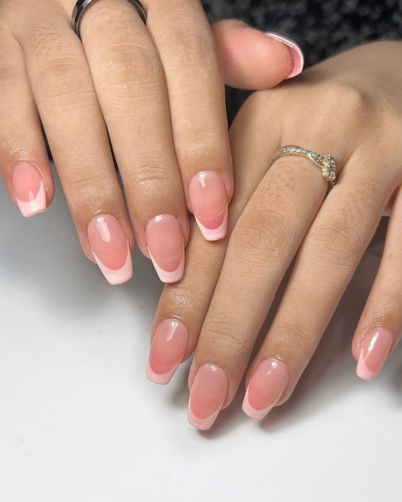 French Blush Aura Nails
