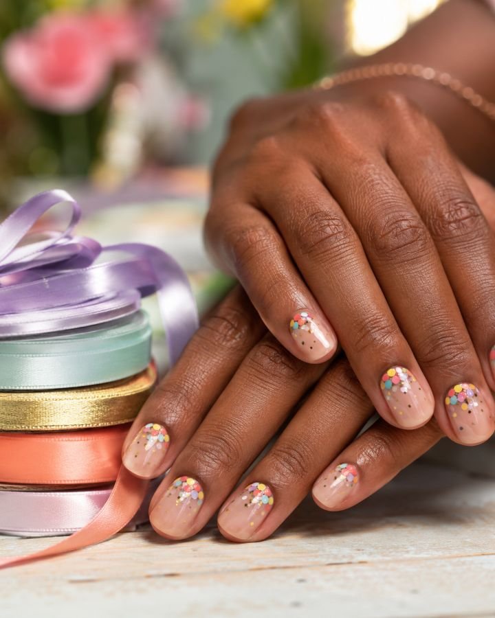 Garden-Confetti Cuticle Nails