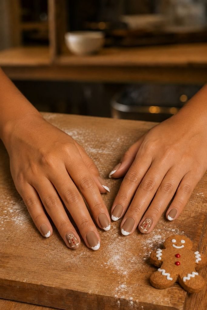 Gingerbread Cookie Nails
