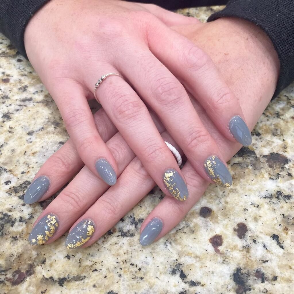 Gold Foil Bridesmaid Nails