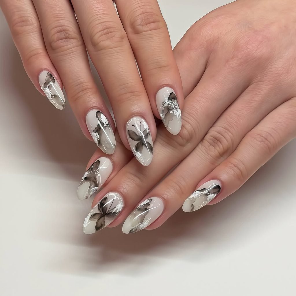Japanese Ink Wash Nails