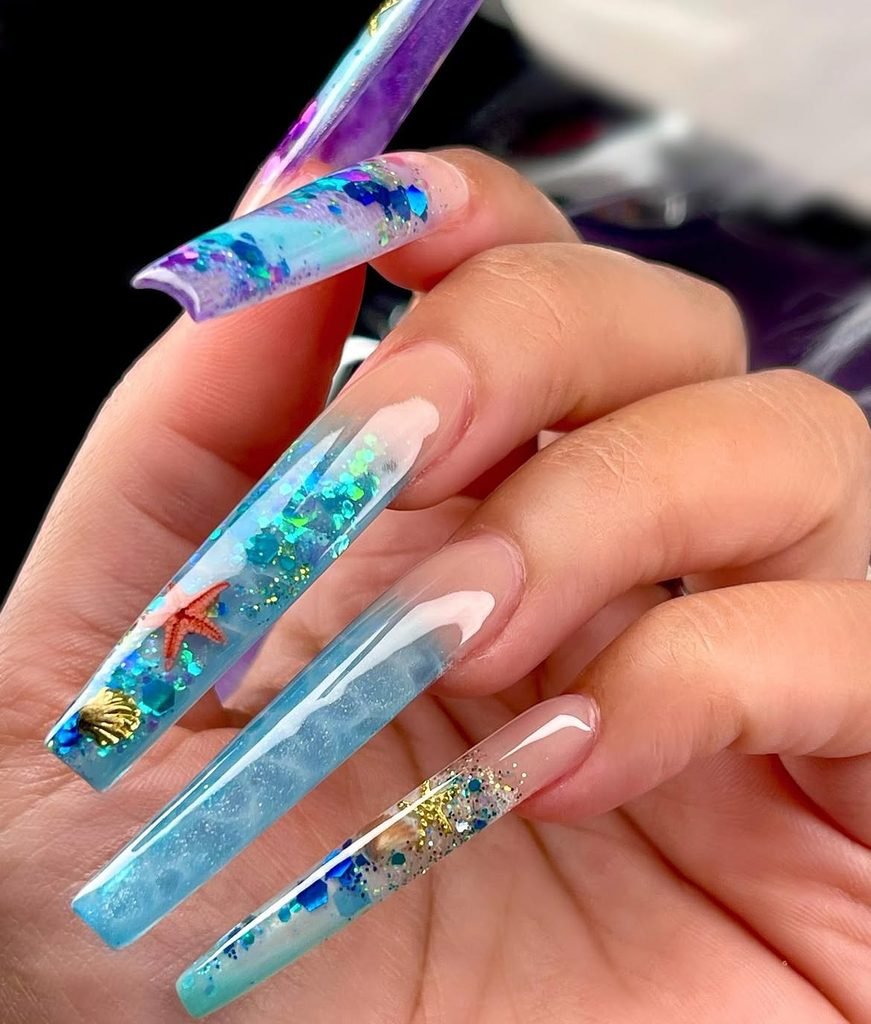 Jelly Ocean Glass Nails