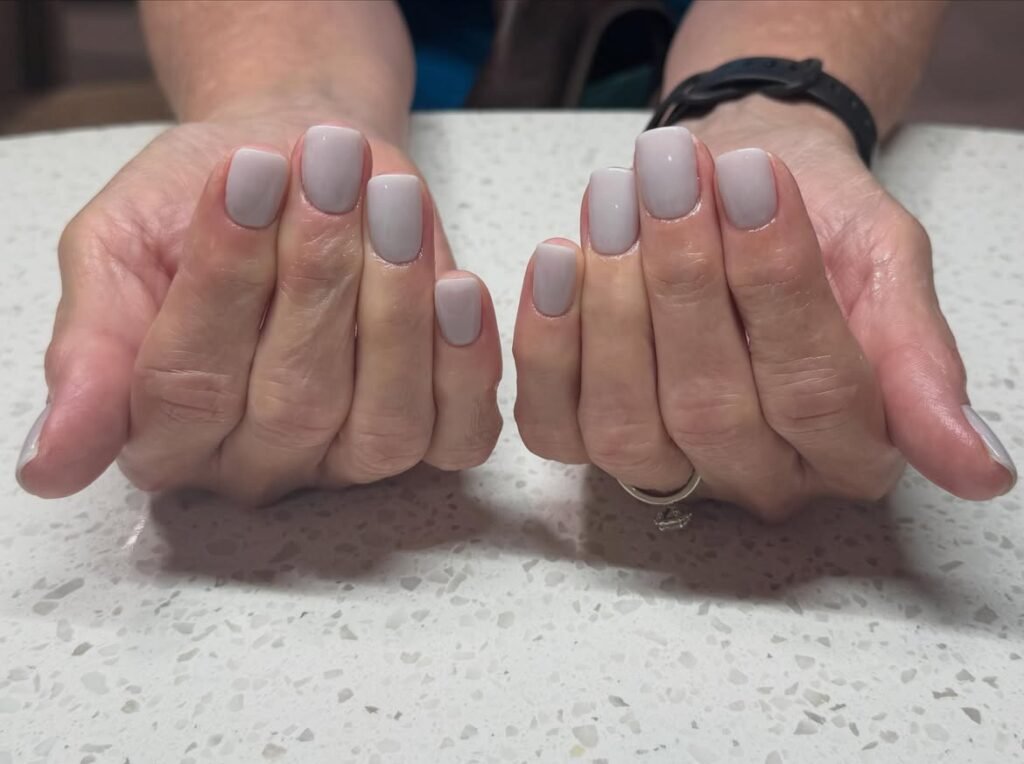 Light Gray Square Nails
