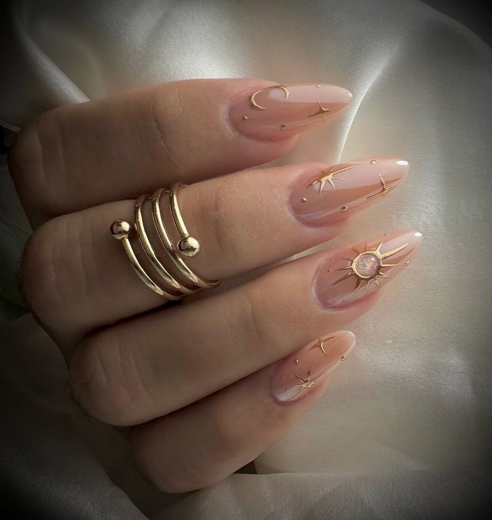 Minimal Lunar Chrome Nails