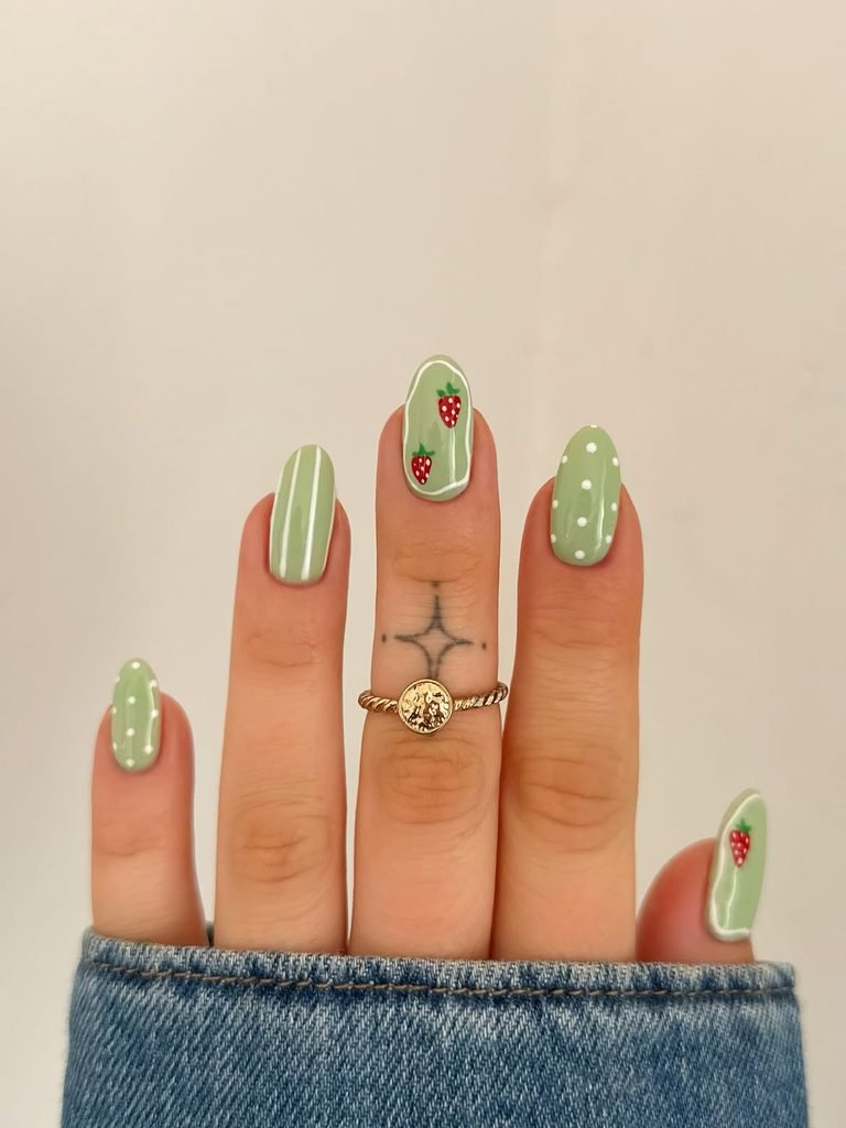 Matcha Green Minimalist Nails