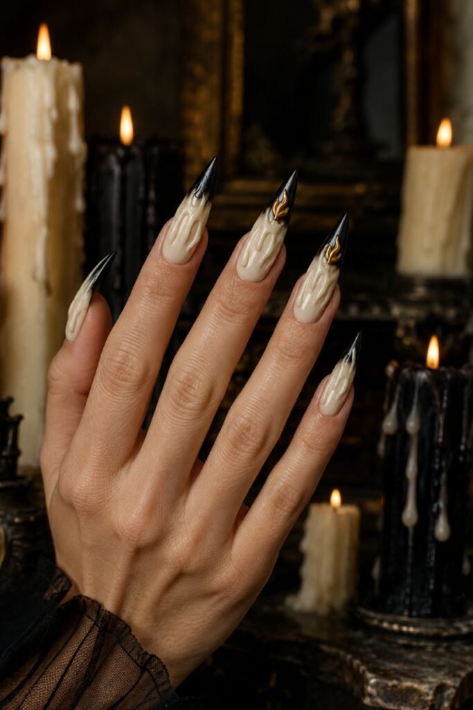  Melted Ivory Candle Nails
