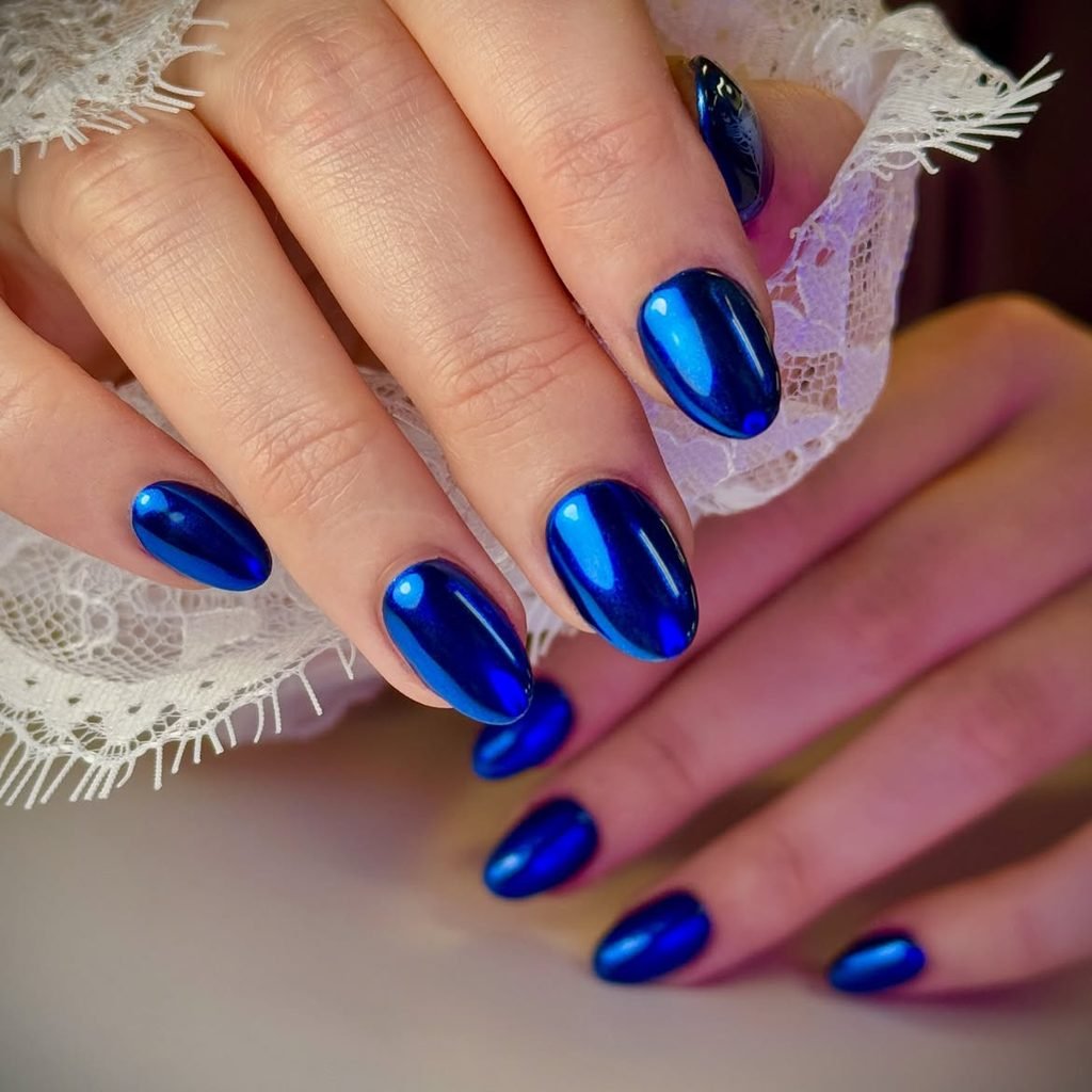 Midnight Blue Chrome Almonds