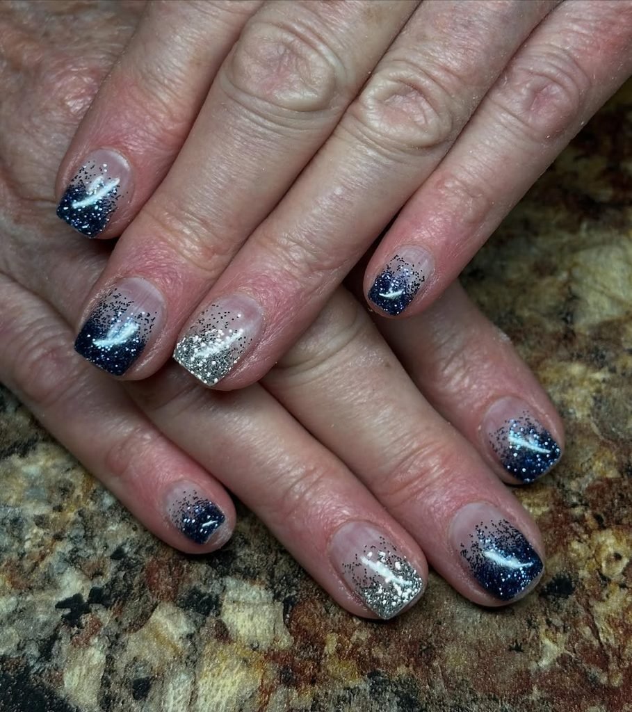 Midnight Blue Glitter Fade