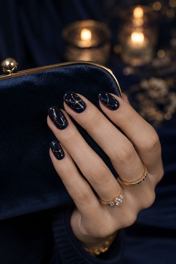 Midnight Star Garland Nails