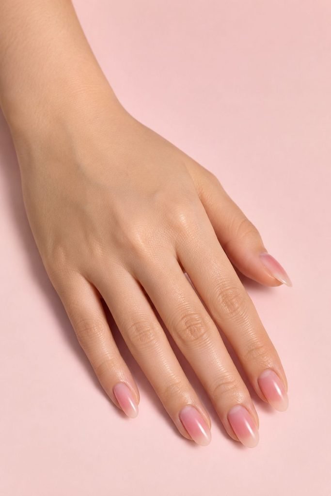 Milky Pink Blush Nails