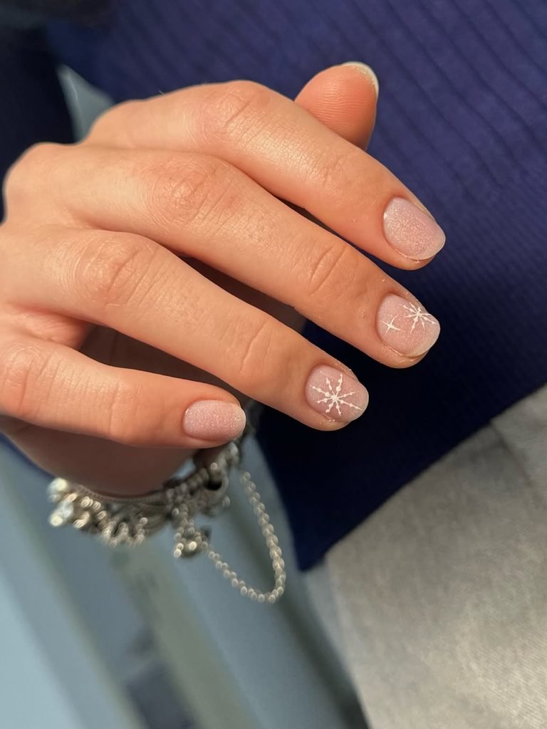 Milky Snowflake Micro Manicure