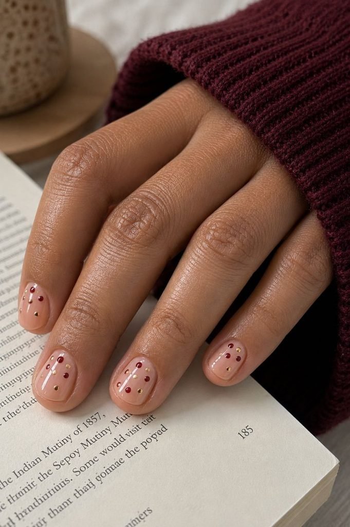 Minimal Ruby-Dot Manicure