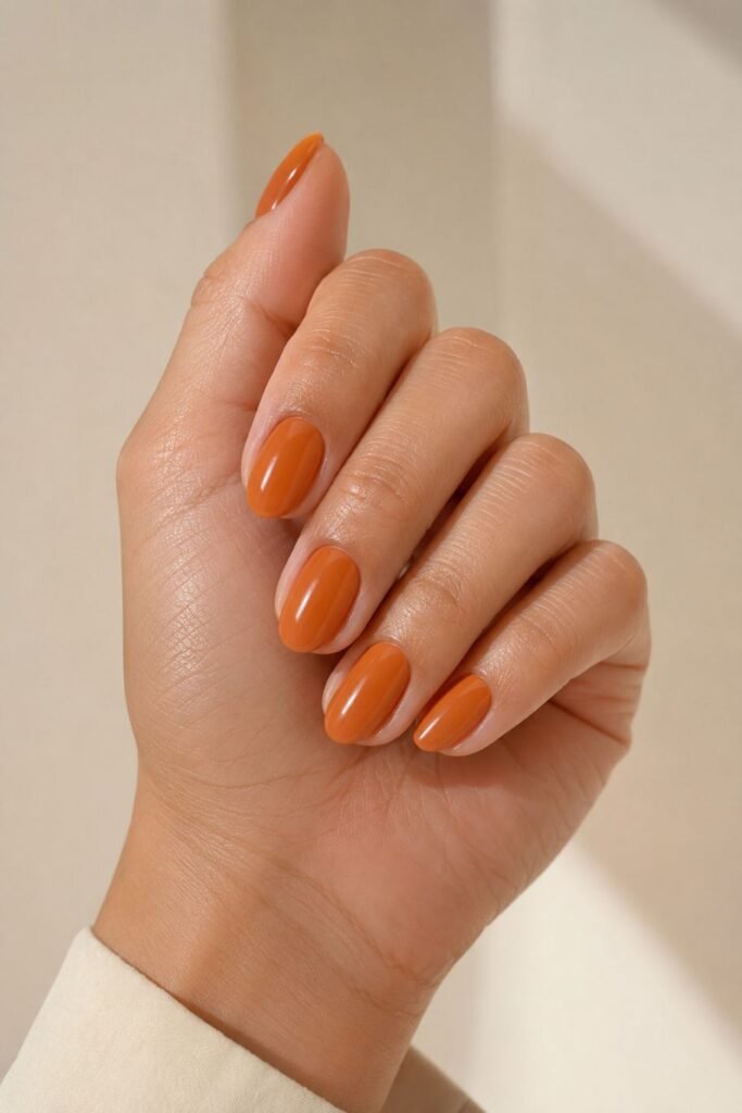 Minimalist Orange Nails