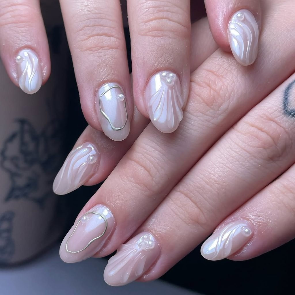 Mother-of-Pearl Shell Nails