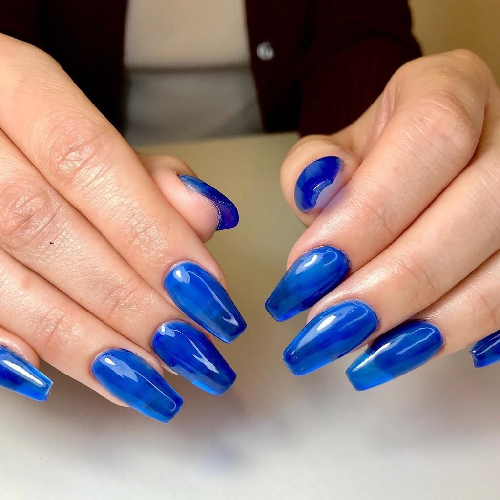 Navy Blue Jelly Nails
