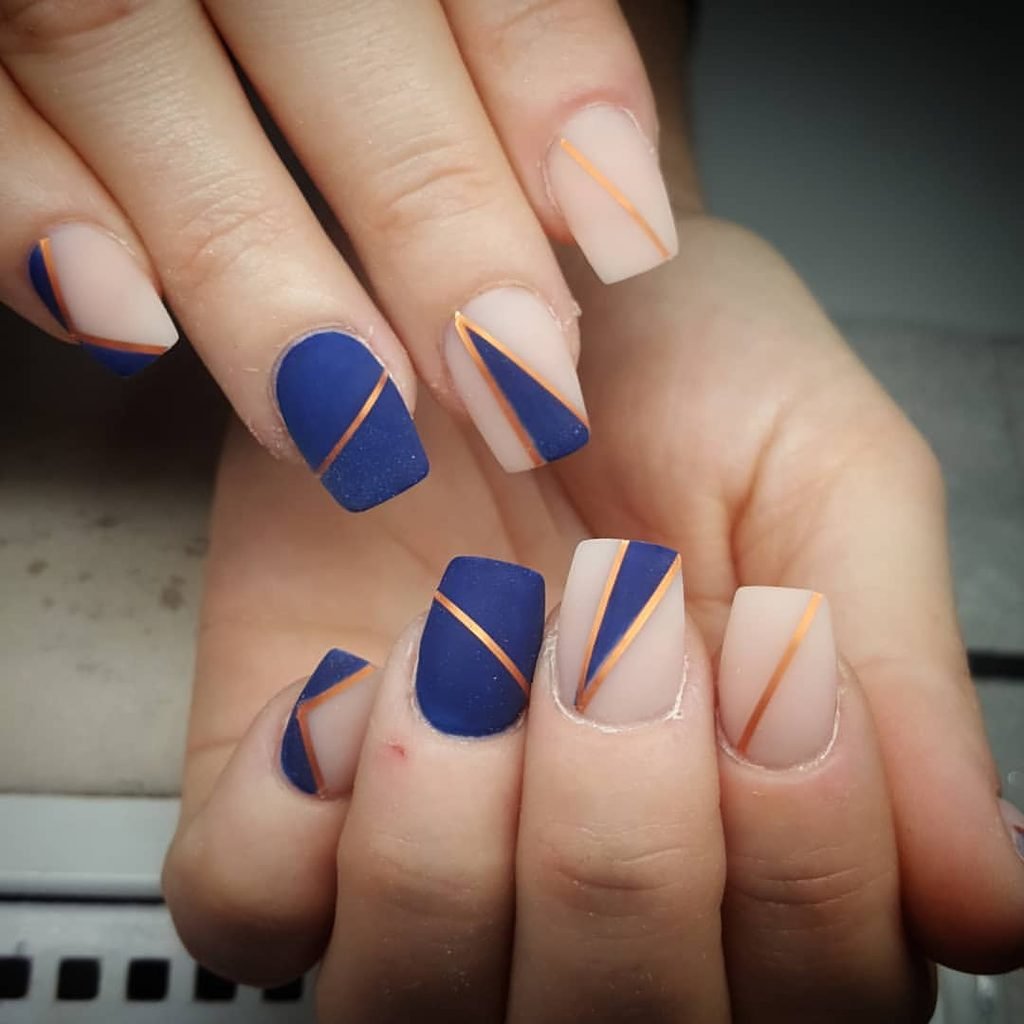 Navy and Nude Abstract Blocks