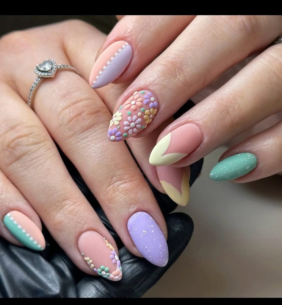 Pastel Flower Nails