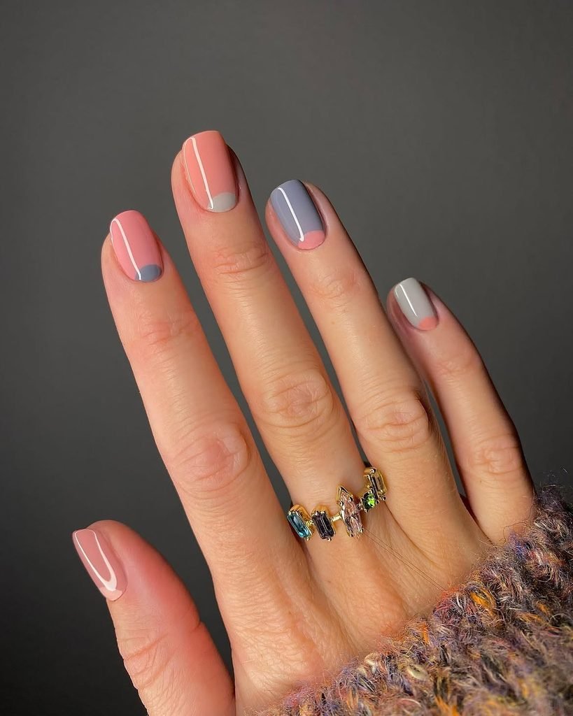 Pastel Half-Moon Nails