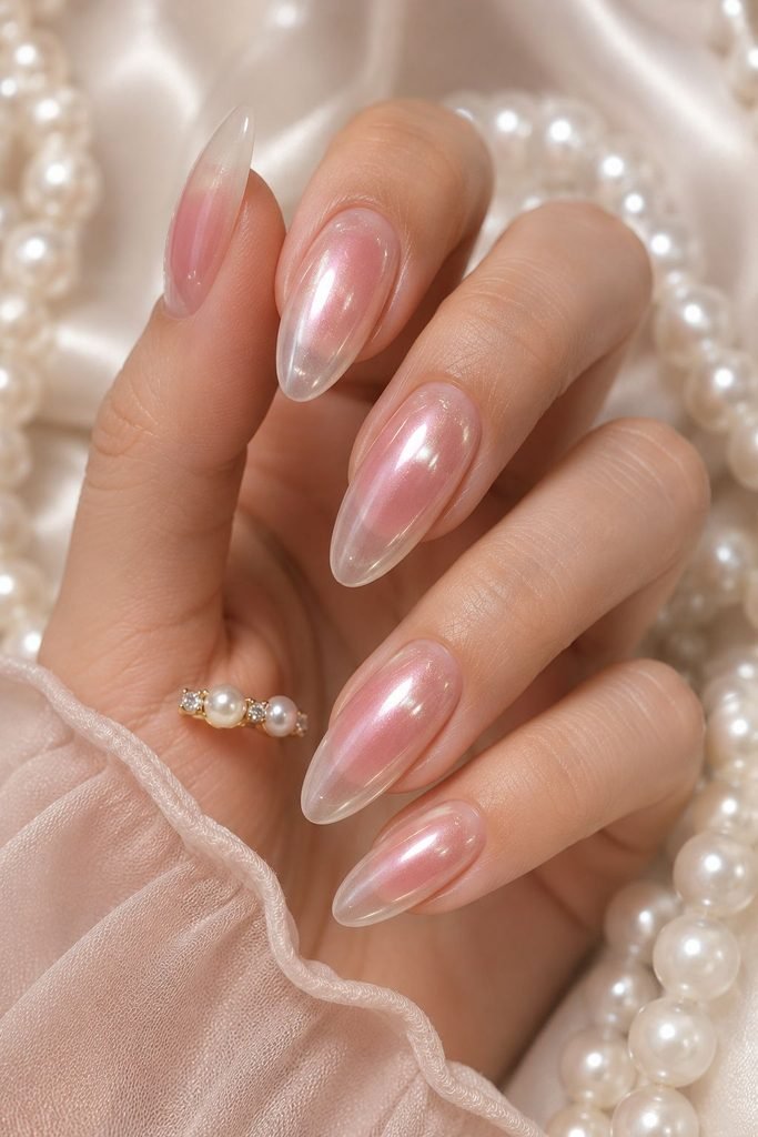 Pearl Aura Blush Nails
