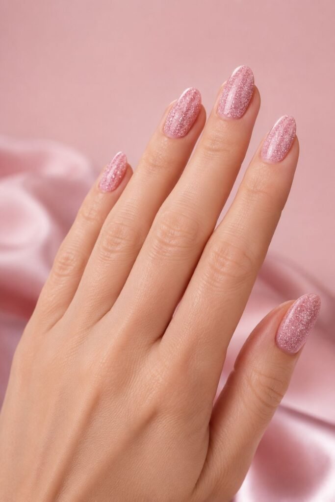  Pink Sugar Glitter Nails
