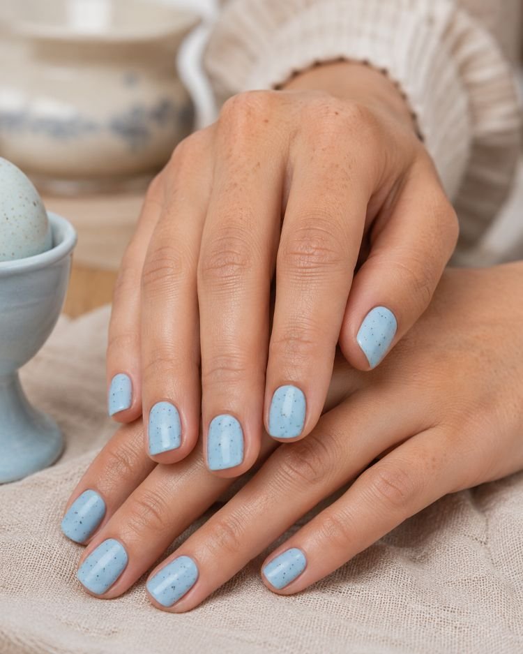 Robins Egg Speckled Nails