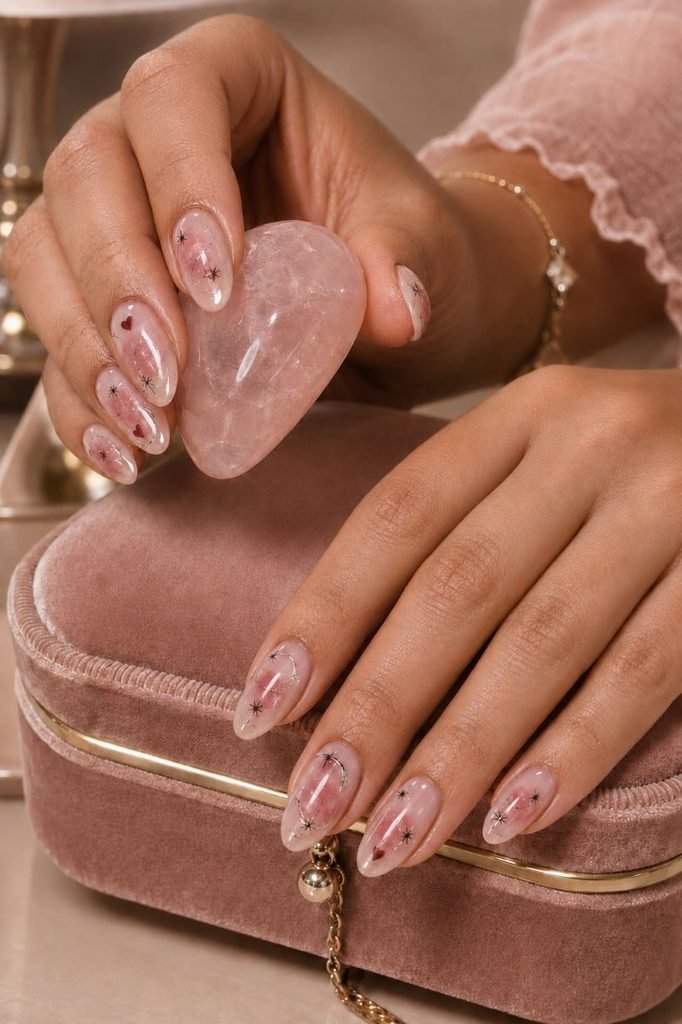 Rose Quartz Love Spell Nails