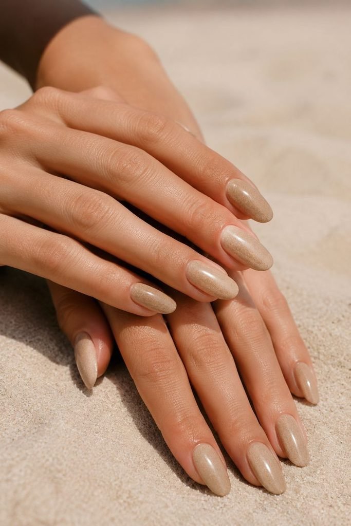 Sandy Beige Beach Nails
