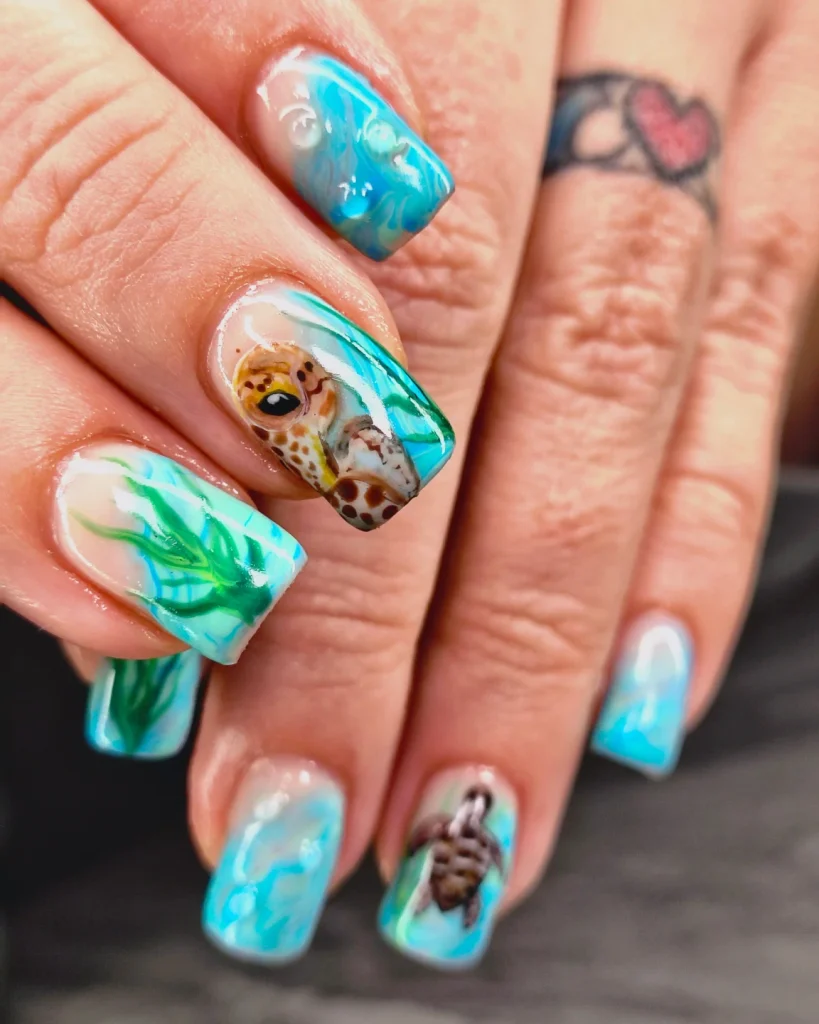 Sea Turtle Nails
